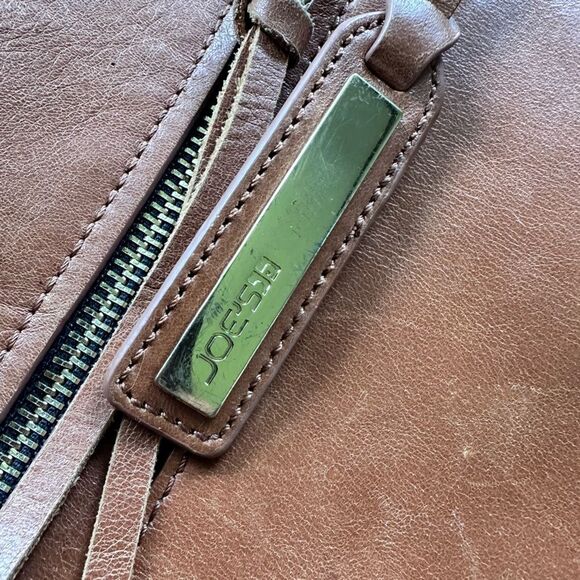 Joe’s Jeans Expandable Saddle Brown Leather Tote / Shoulder Bag - Picture 10 of 16